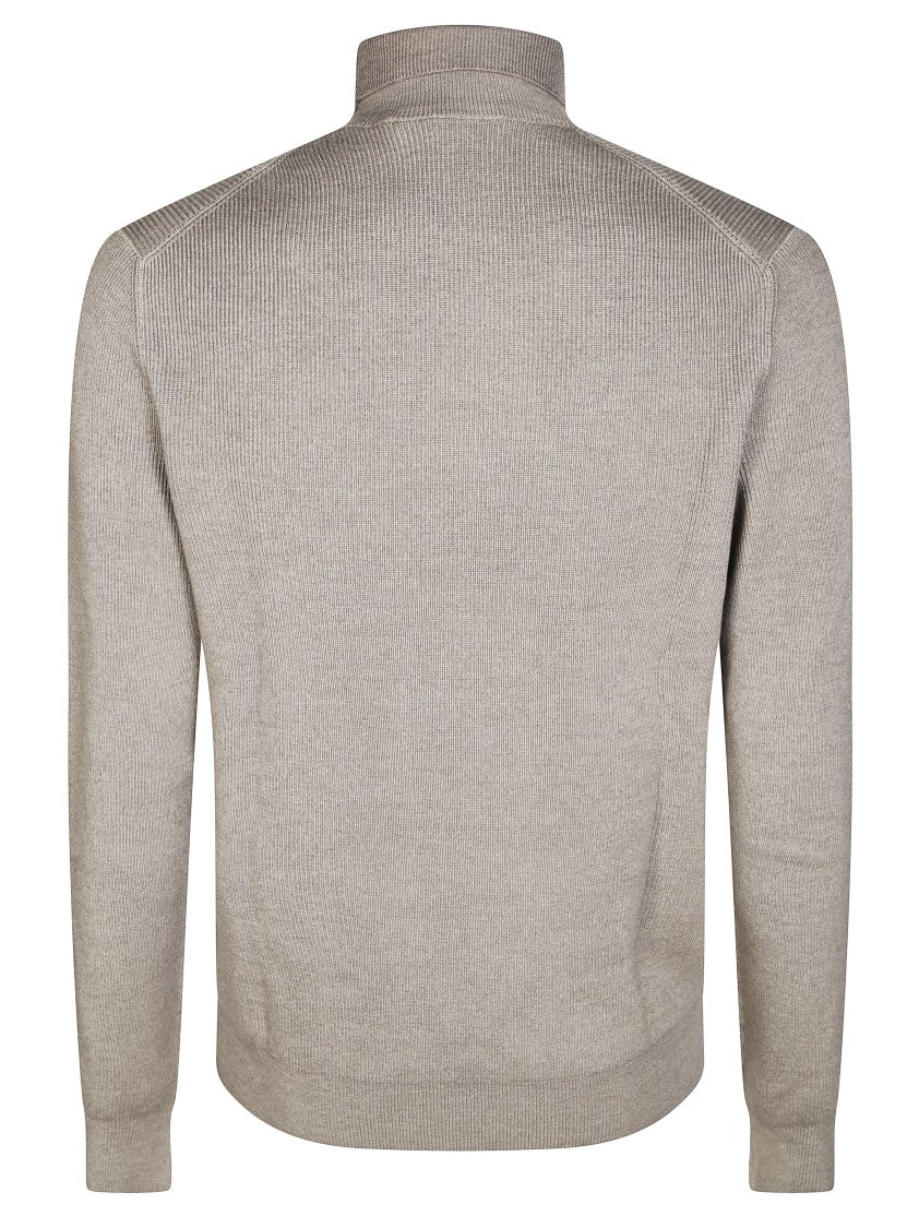 Tagliatore Fine Knit Black Turtleneck Sweater With High Collar