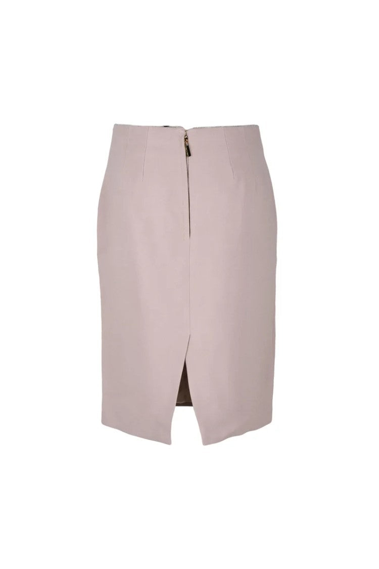Elisabetta Franchi Midi Skirt Grey Viscose Elastane