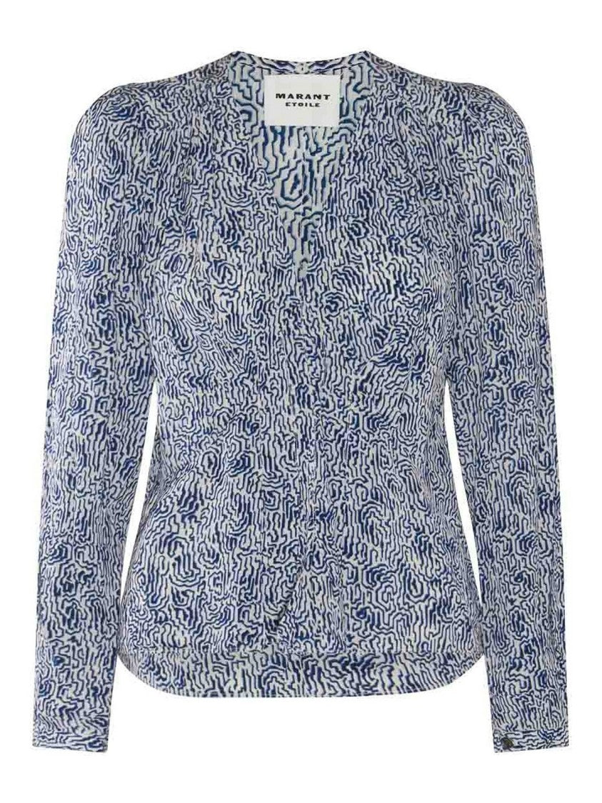 Isabel Marant Long-Sleeved Fitted Blouse With Abstract Pattern