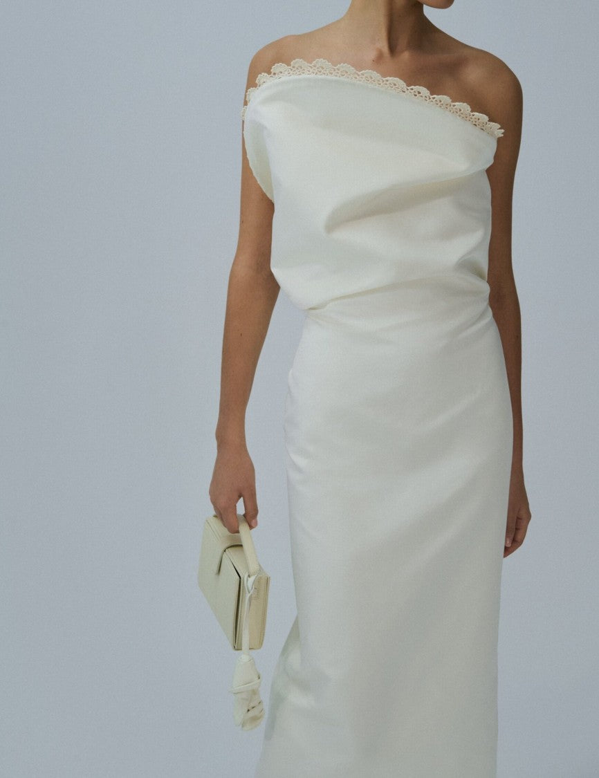 Magda Butrym Midi Dress With Sculptural Floral-Inspired Design