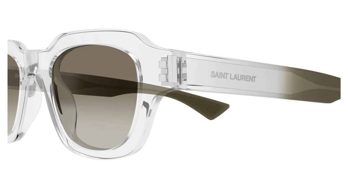 Saint Laurent Crystal Transparent Acetate Square Frame Sunglasses