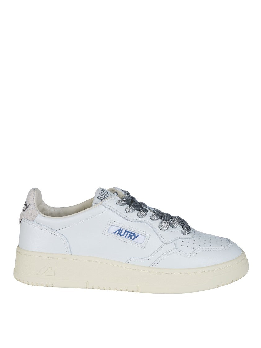 Autry White Patterned Laces Leather Sneakers