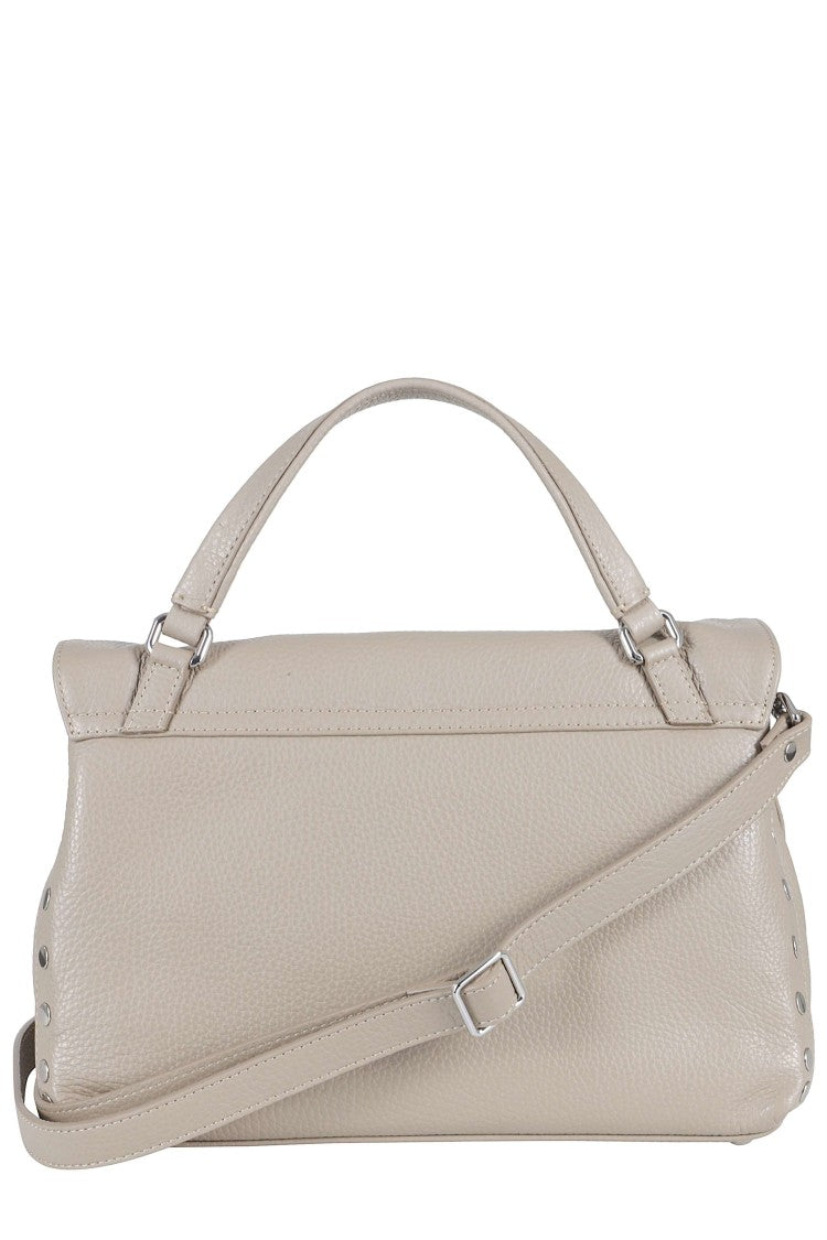 Zanellato Concrete Gray Postina Daily Small Leather Shoulder Bag