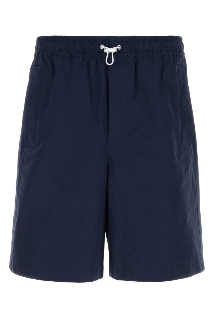 Gucci Navy Blue Poplin Bermuda Shorts