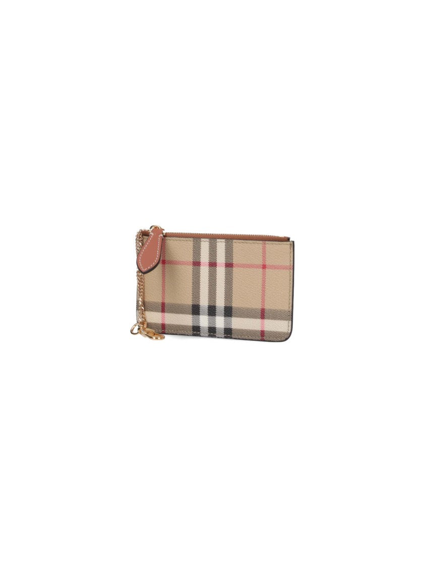 Burberry "Check" Zip Coin Purse - Beige