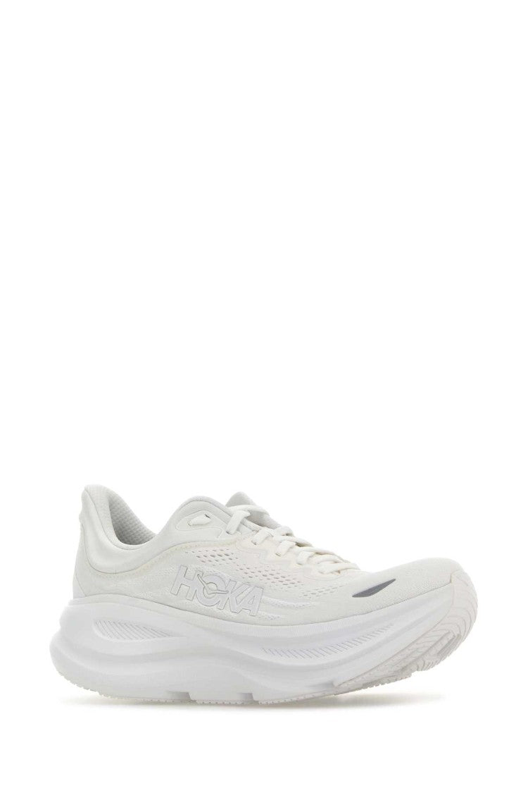 Hoka White Mesh Bondi 9 Sneakers