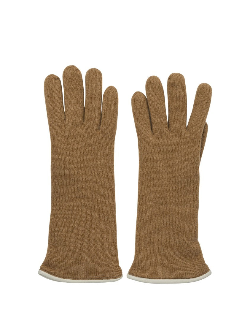 Restelli Double-Layered Cashmere Gloves With Nappa Leather Trim