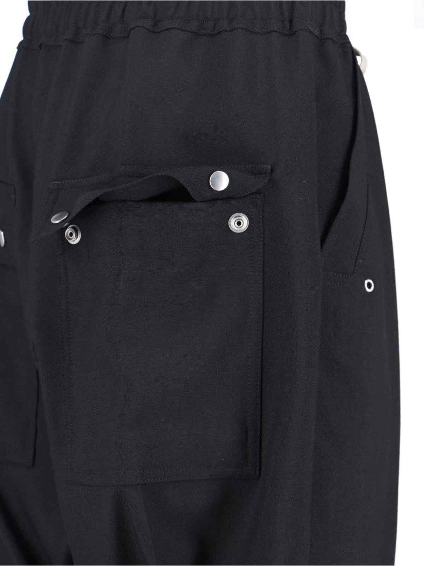 Rick Owens Straight-Leg Trousers With Button Detail – Black