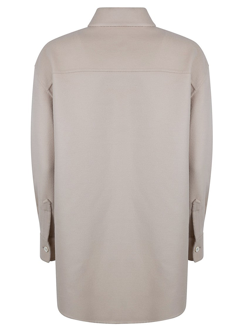Fabiana Filippi Long Oversized Shirt In Double Wool Fabric