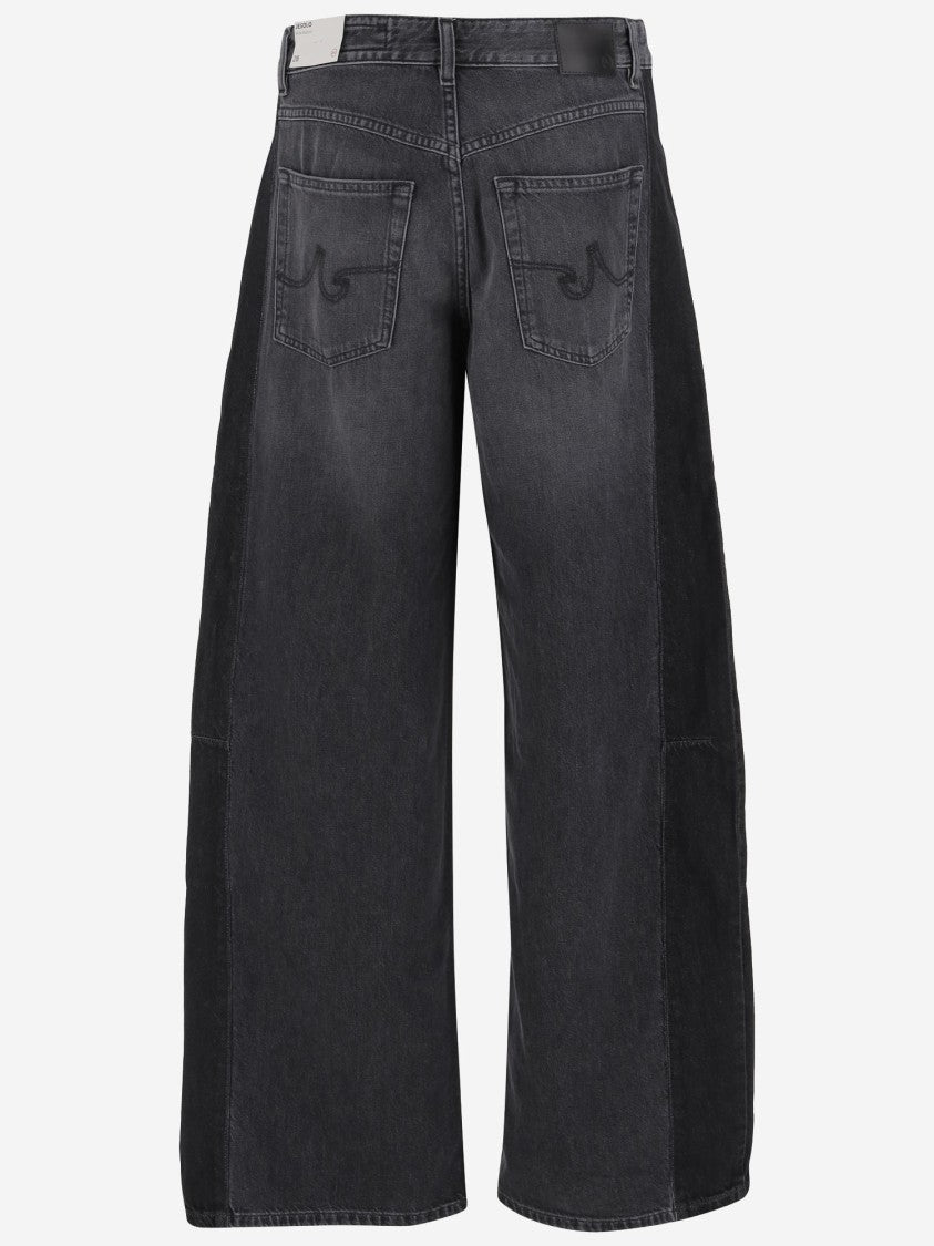 Ag Jeans Wide Fit Dark Grey Jeans With Five-Pocket Design And Belt Loops