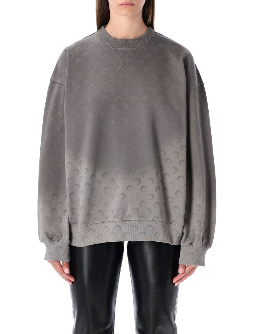 Marine Serre Faded Moon Fleece Relaxed Sweatshirt