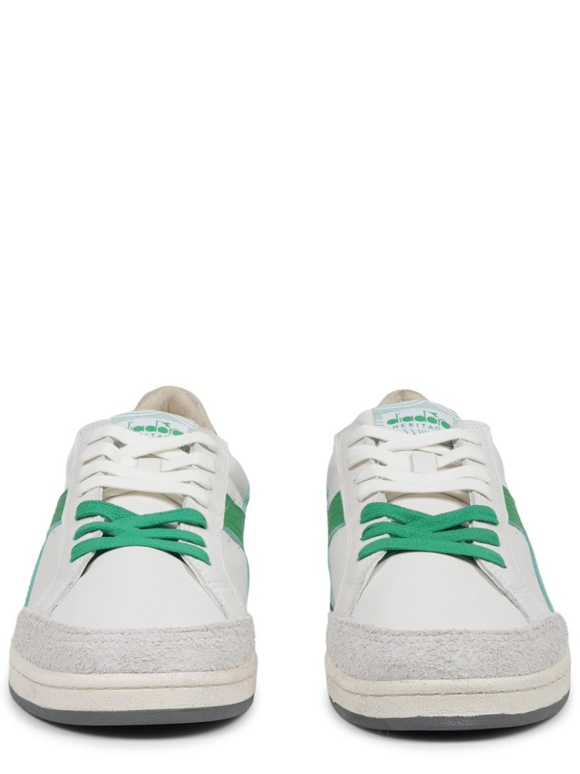 Diadora White Prestige Used Green Sneakers