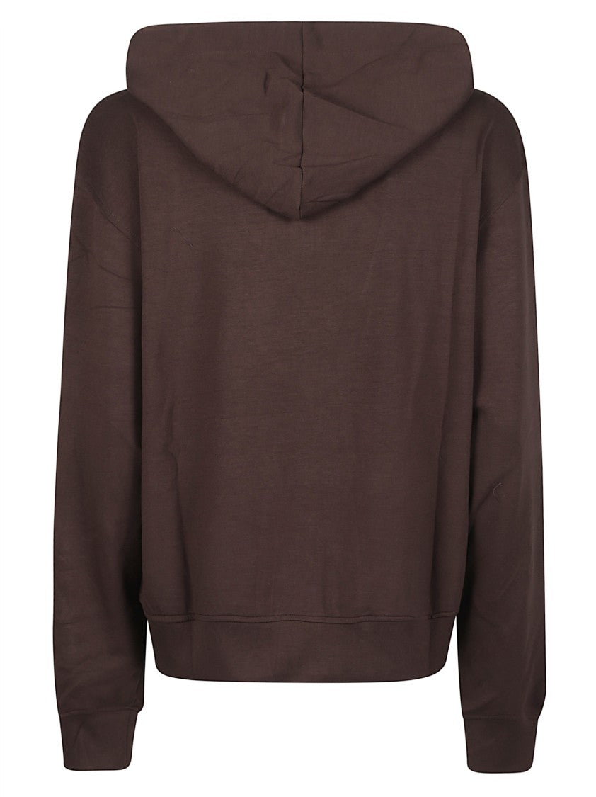 Hinnominate Hoodie Full Zip Cropped Viscose-Blend Sweatshirt