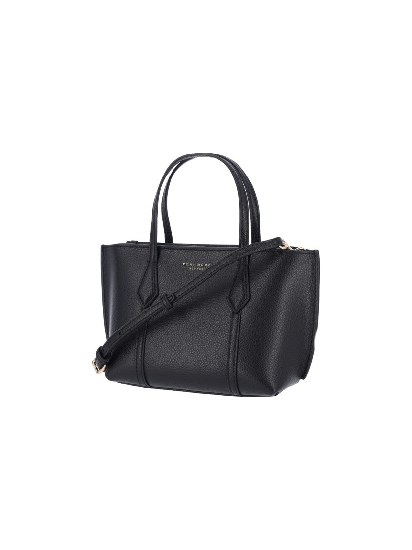 Tory Burch Structured Black Handbag With Detachable Shoulder Strap