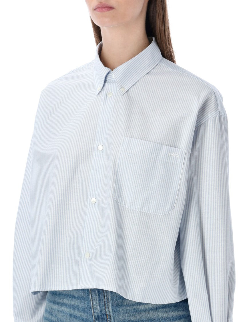 A.P.C. Cotton Stripe Shirt With Button-Down Collar