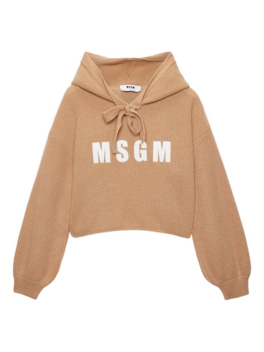 Msgm Short Sweatshirt With Logo