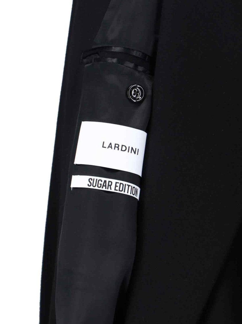 Lardini Double-Breasted Coat – Black