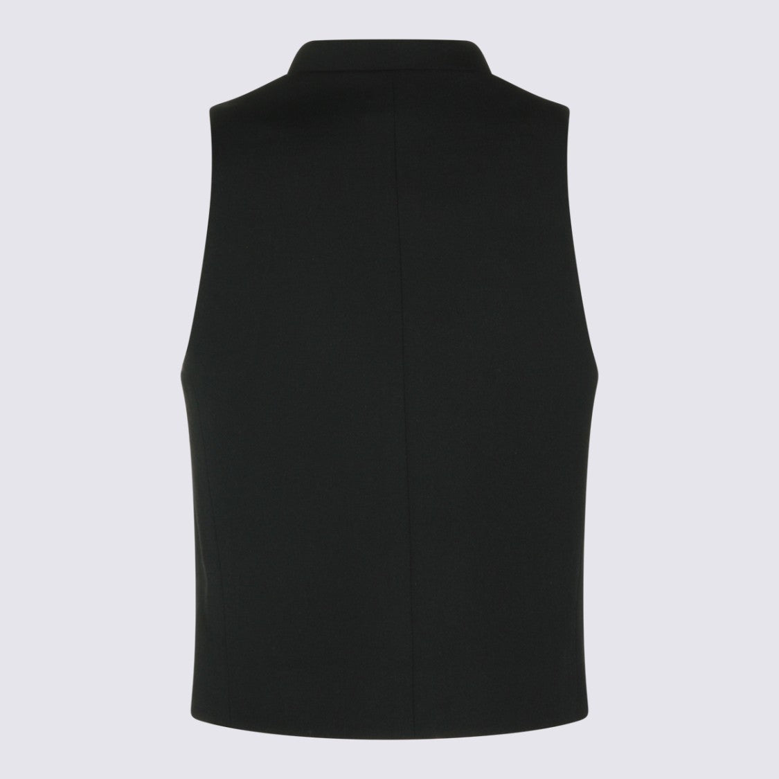 Tom Ford Sleeveless Black Top With High Neckline And Covered Buttons