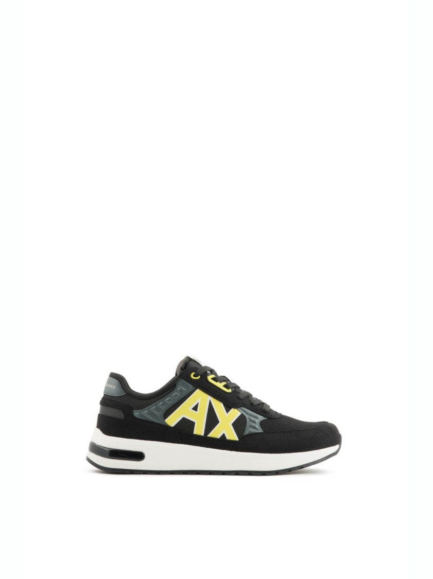 Armani Exchange Xux090 Nylon Sneakers Suede Logo Lettering