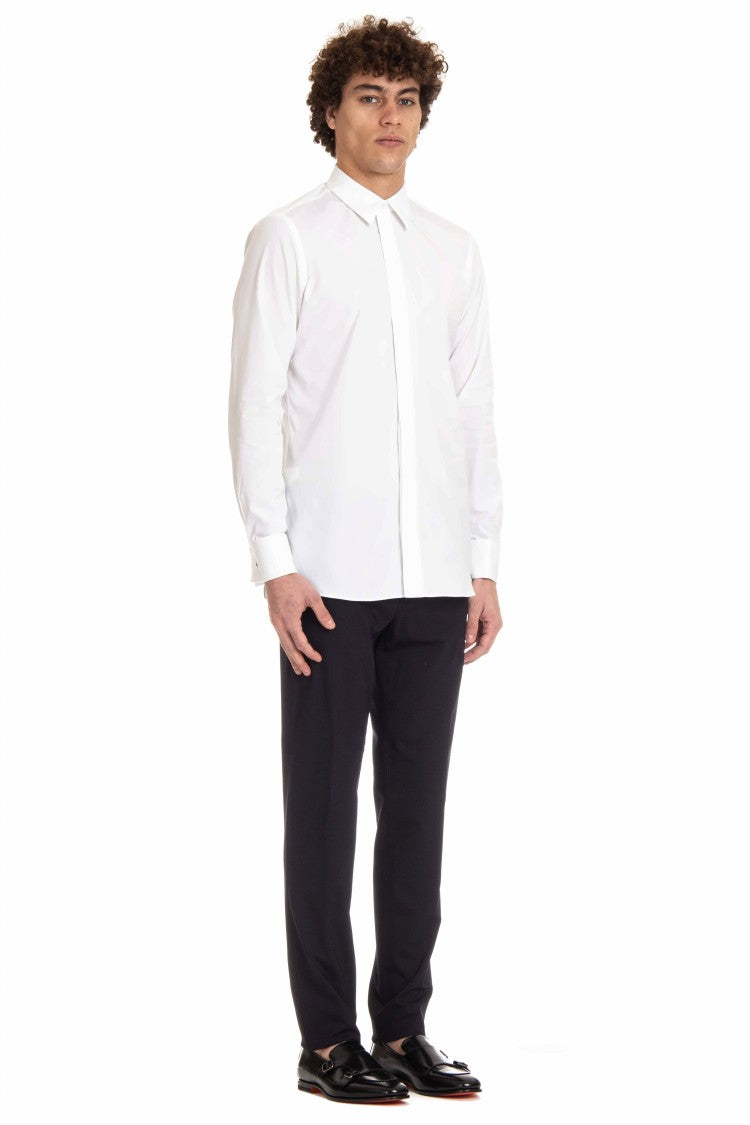 Lardini Ceremony Shirt With Covered Buttons
