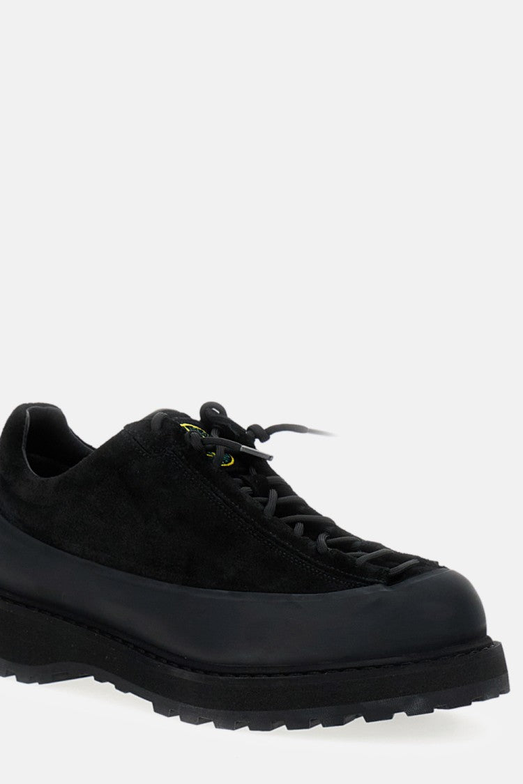 Stone Island Textured Black Sneakers With Suede Upper