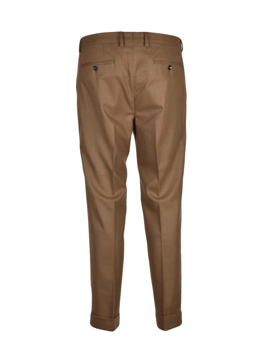 Lab 001 Brown Virgin Wool-Blend Formal Pants