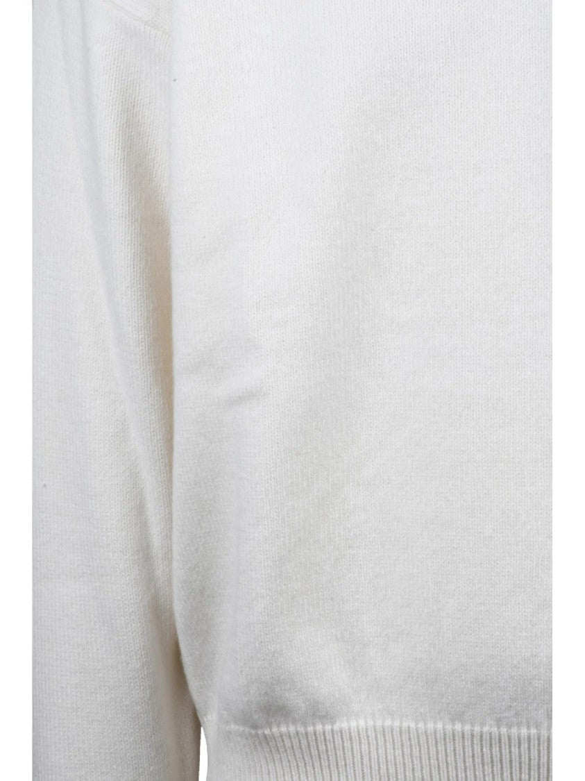 Palm Angels Crew Neck Knit Sweater With Gothic Detailing