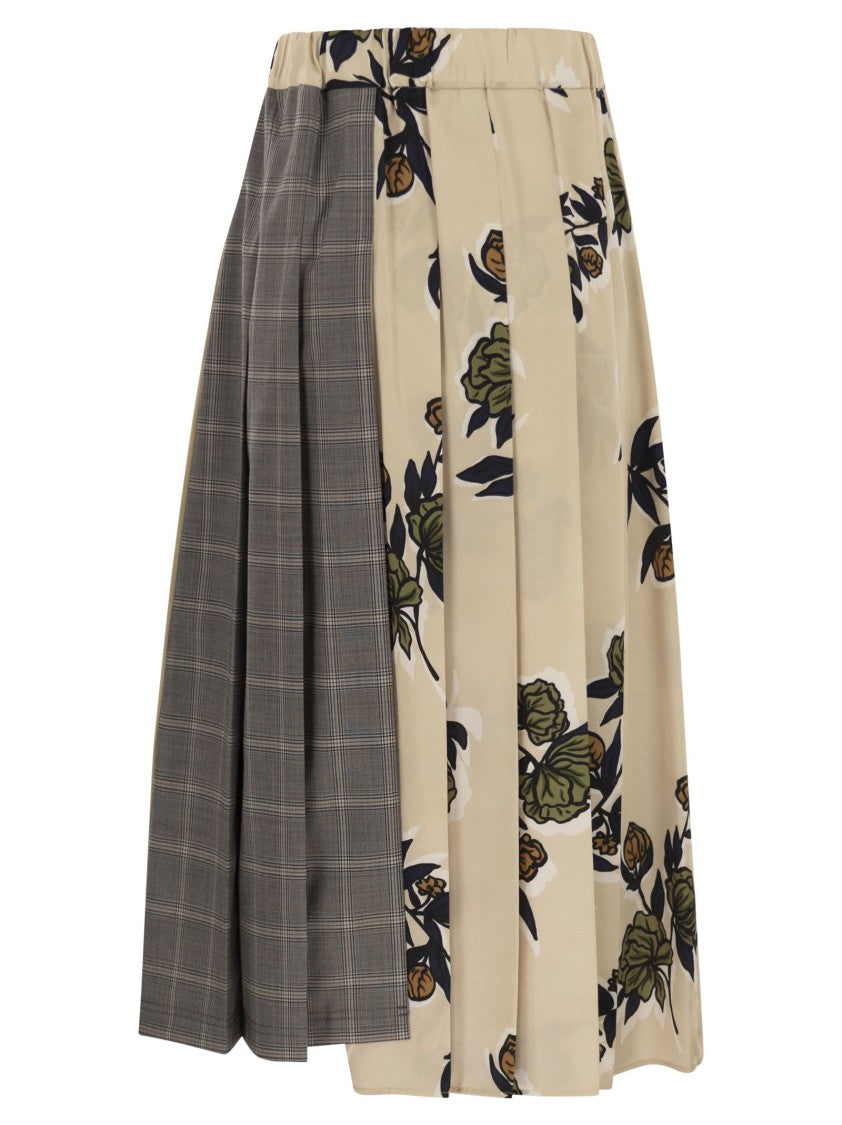 Max Mara Etra - Pleated Skirt In Patterned Twill