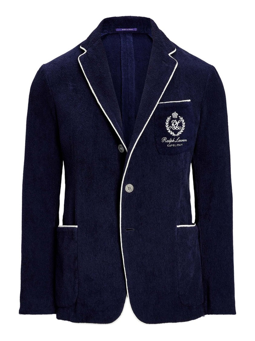 Polo Ralph Lauren Navy Blazer With Intricate Embroidery