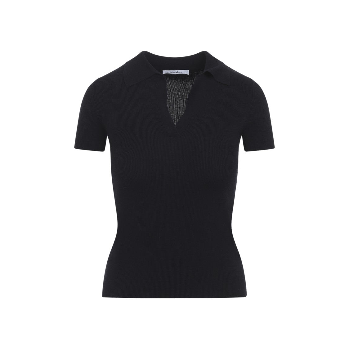 Max Mara Fitted Short-Sleeve Sweater With Deep V-Neck