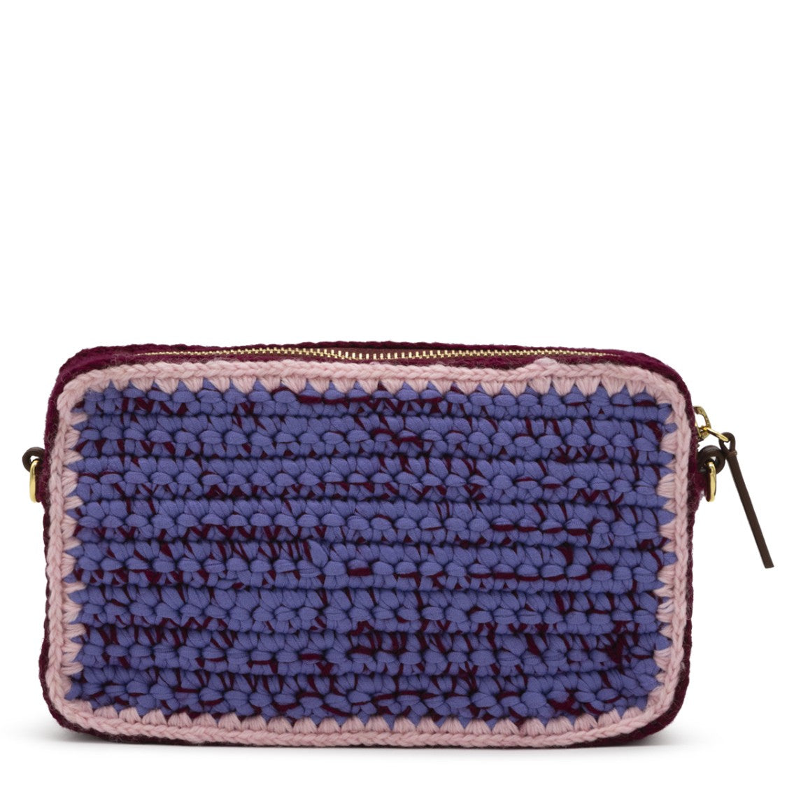 Marni Multicolor Crochet Wool Crossbody Bag With Logo Patch
