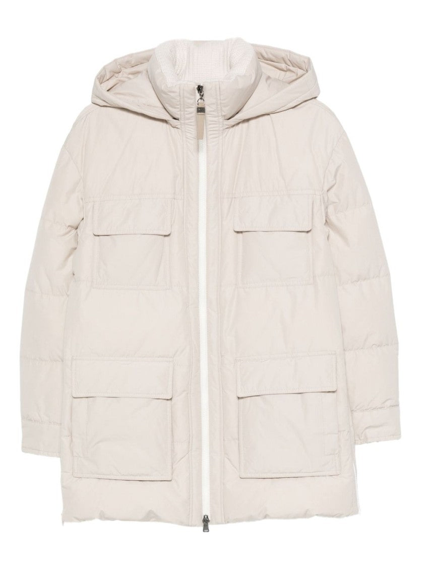 Brunello Cucinelli Relaxed-Fit Quilted Coat With Hood