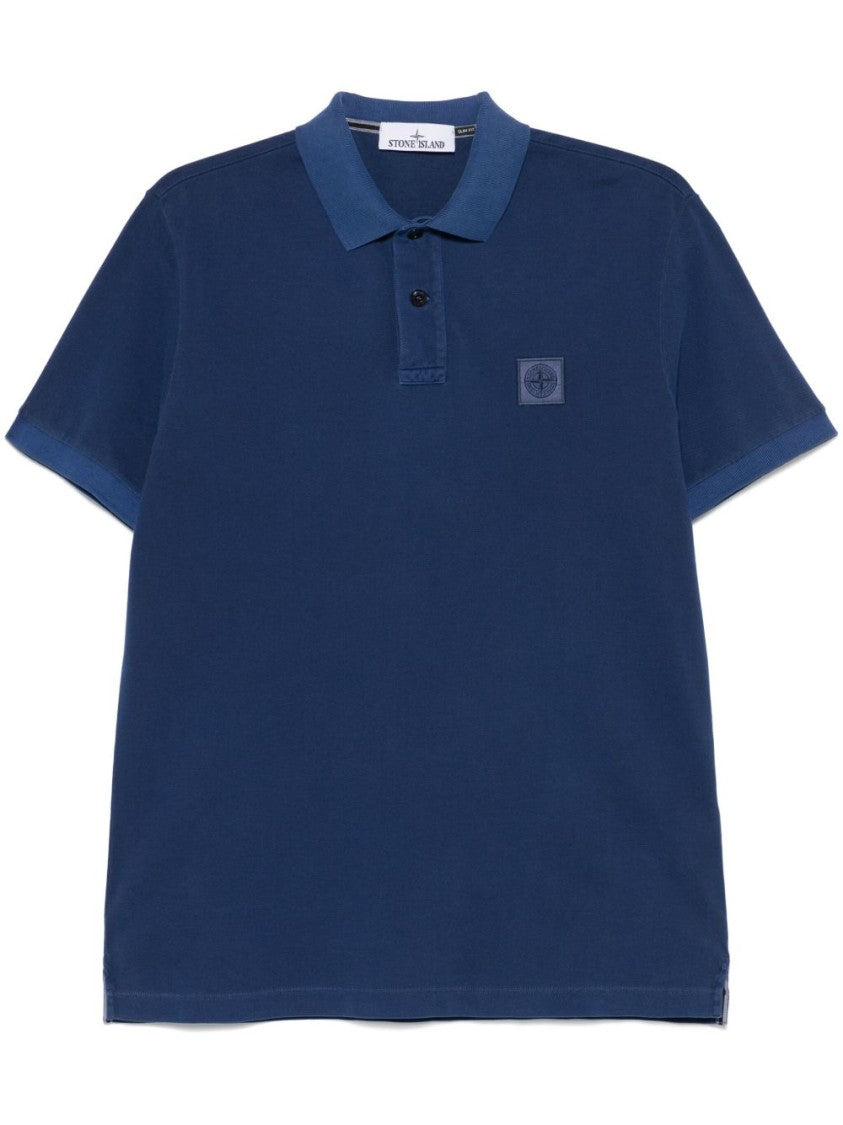 Stone Island Classic Blue Polo With Iconic Logo Detail