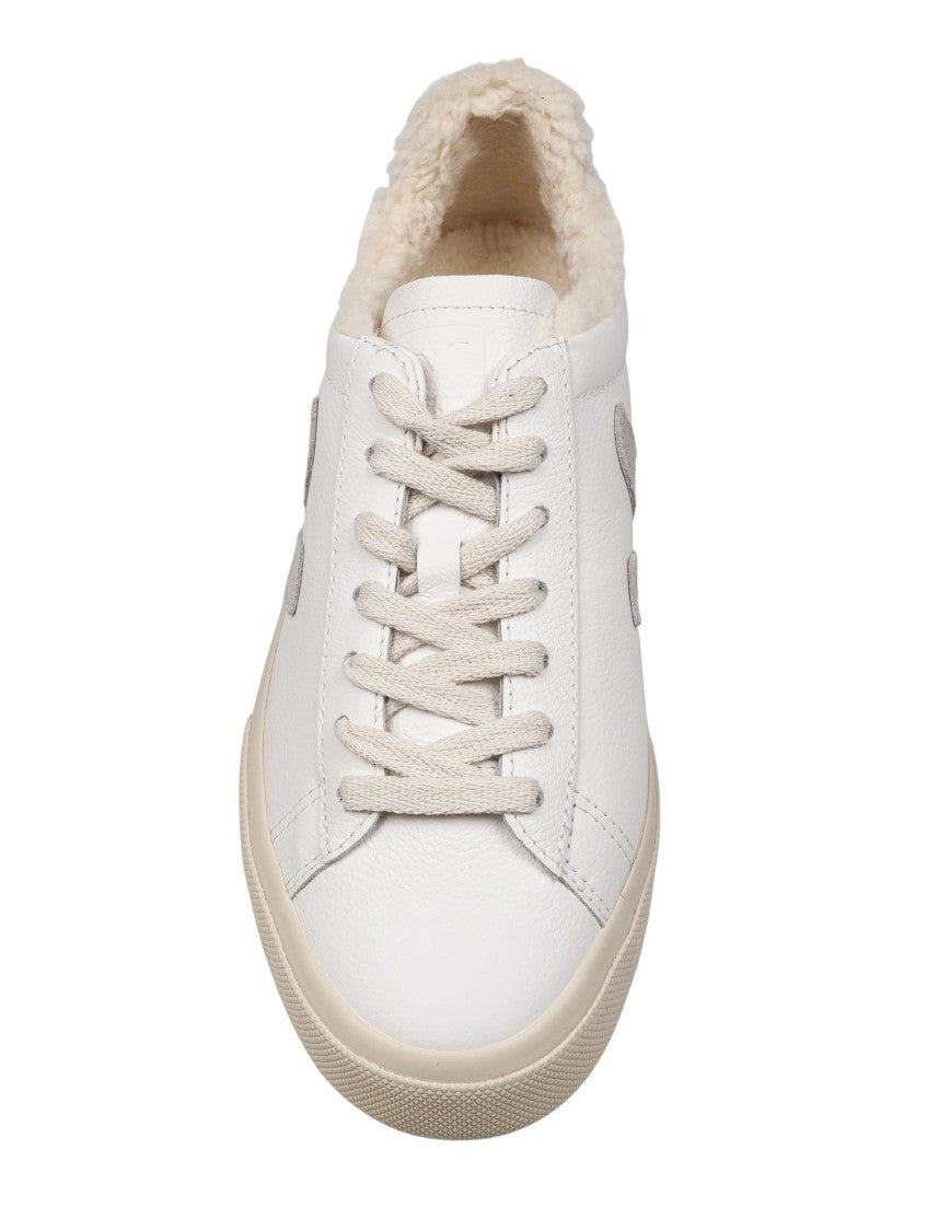 Veja Campo Leather Sneakers With Fur, White