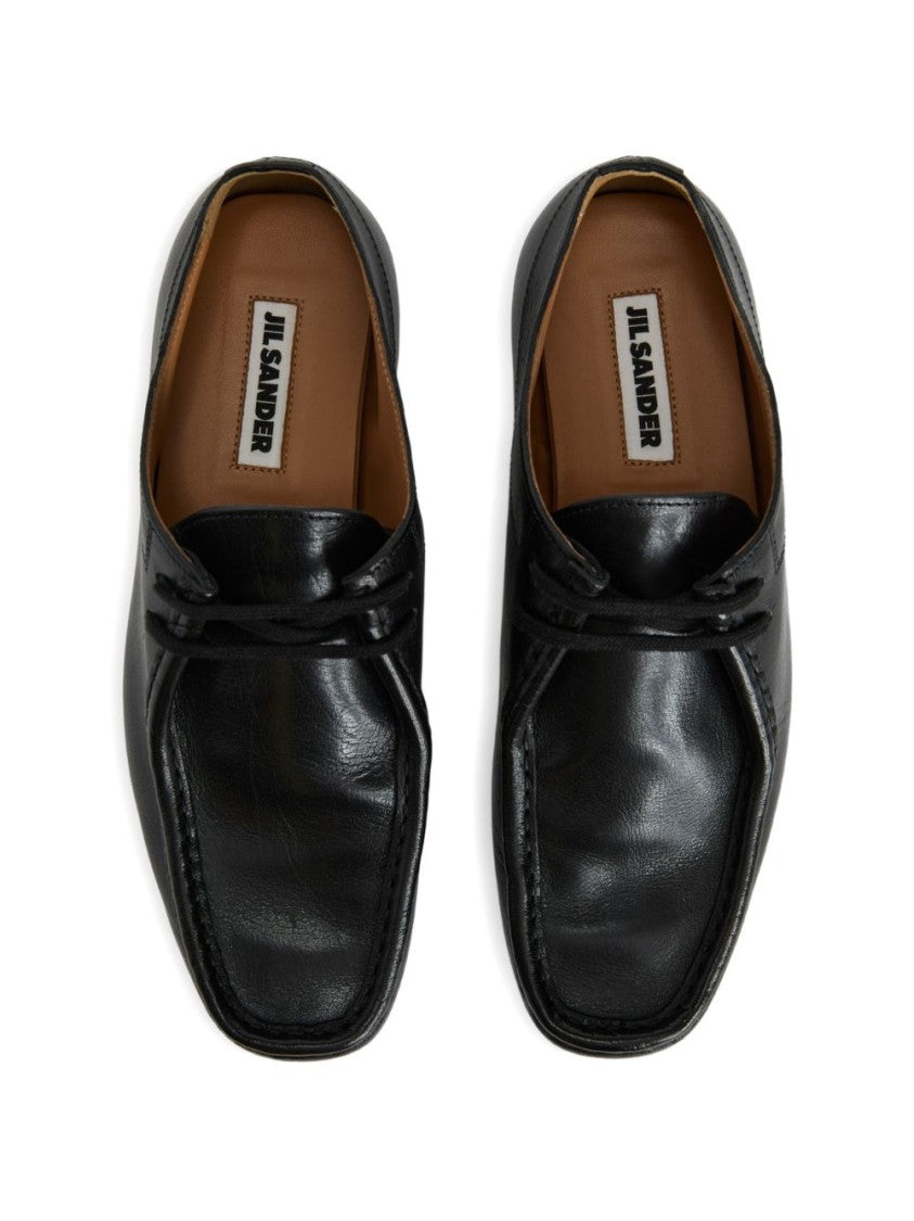 Jil Sander Black Moccasin-Style Smooth Leather Flats