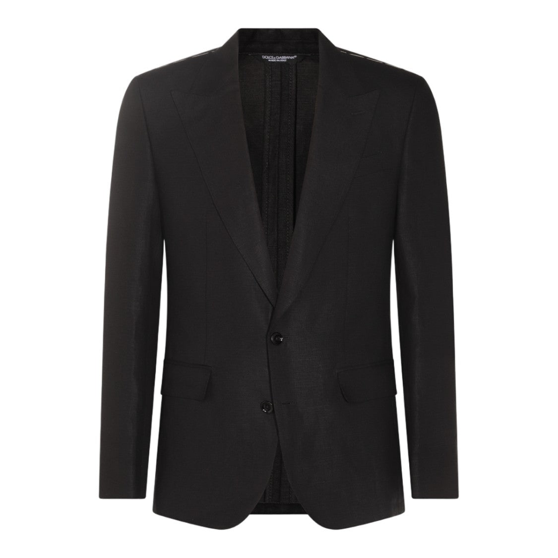 Dolce & Gabbana Tailored Black Jacket With Notched Lapels And Flap Pockets
