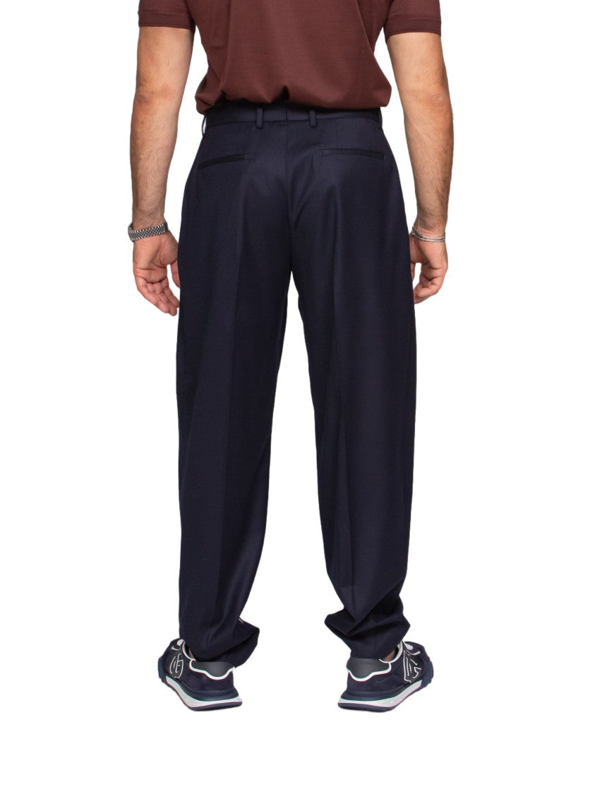 Dolce & Gabbana Pleated Wide-Leg Trousers With High Waist And Polished Finish