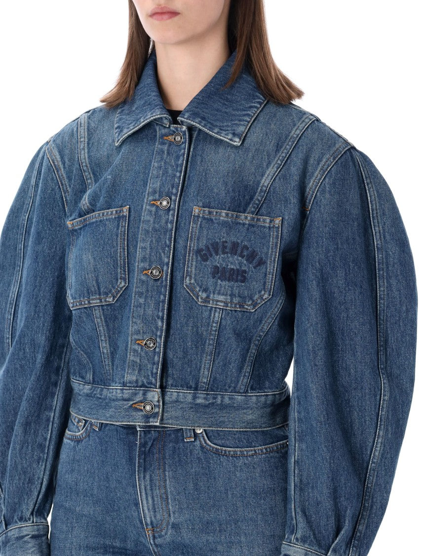 Givenchy Cocoon Denim Jacket With Puffed Sleeves