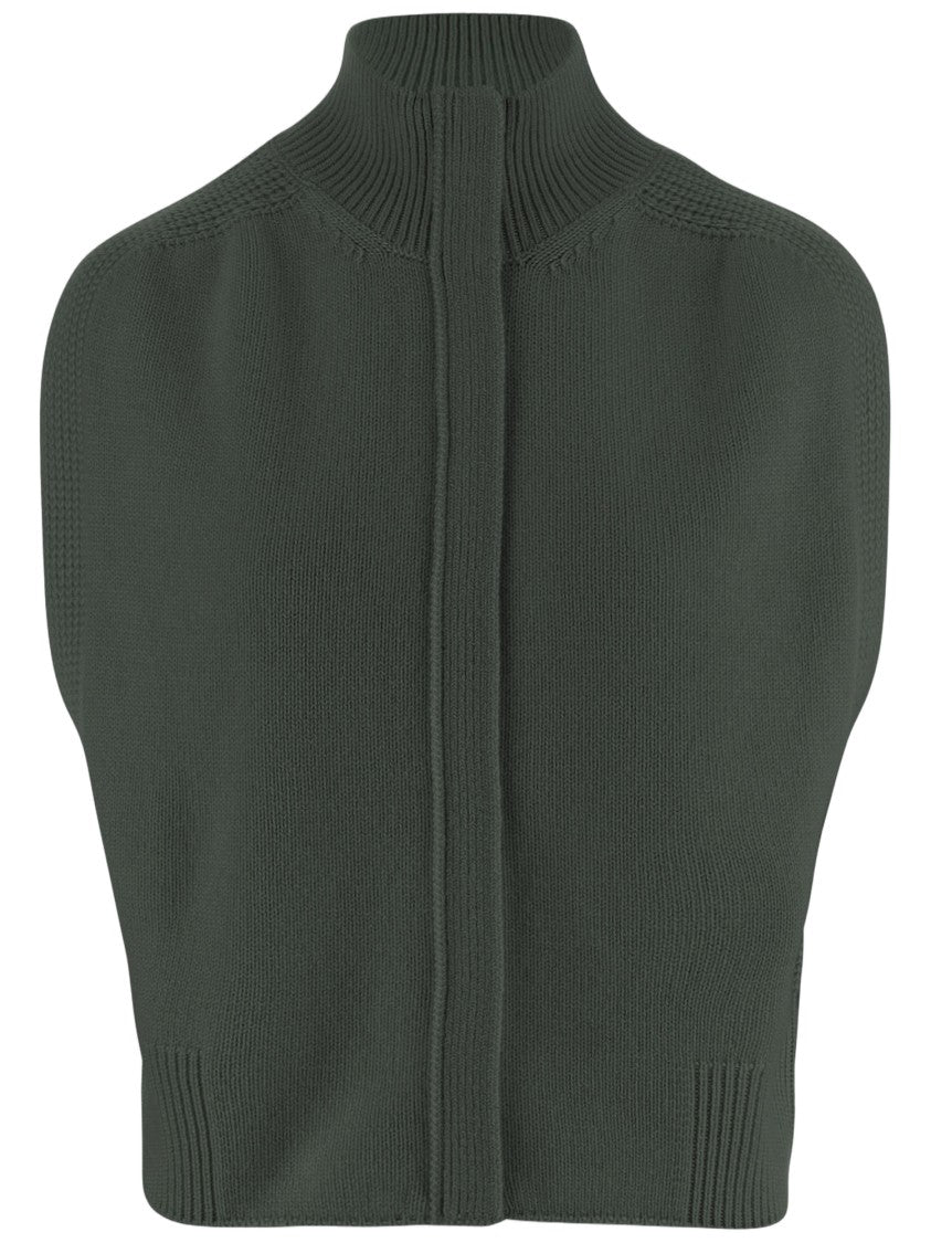 Sa Su Phi Sleeveless Cashmere Sweater With High Ribbed Neckline