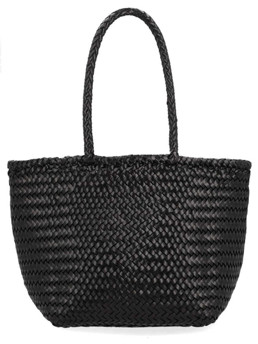 Dragon Diffusion Neutrals Grace Basket Woven Leather Tote Bag