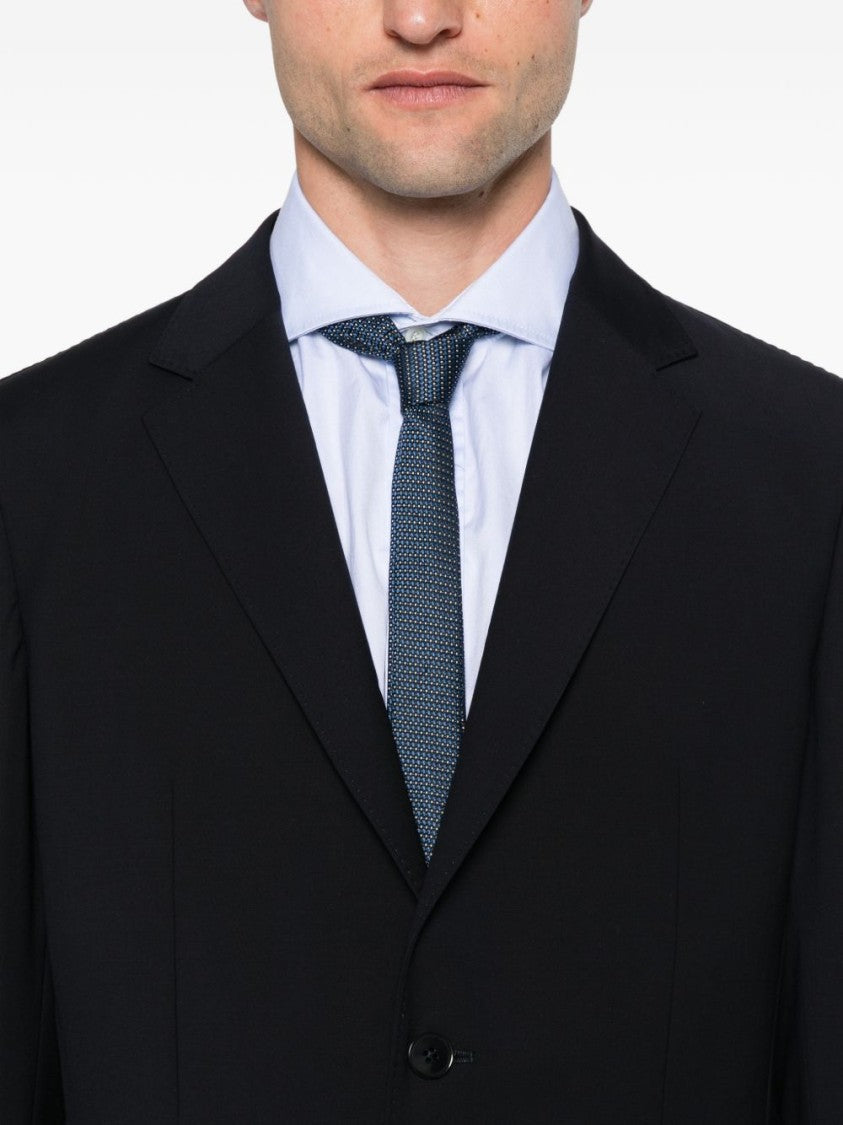 Ermenegildo Zegna Notch Lapel Blazer With Structured Silhouette And Functional Pockets