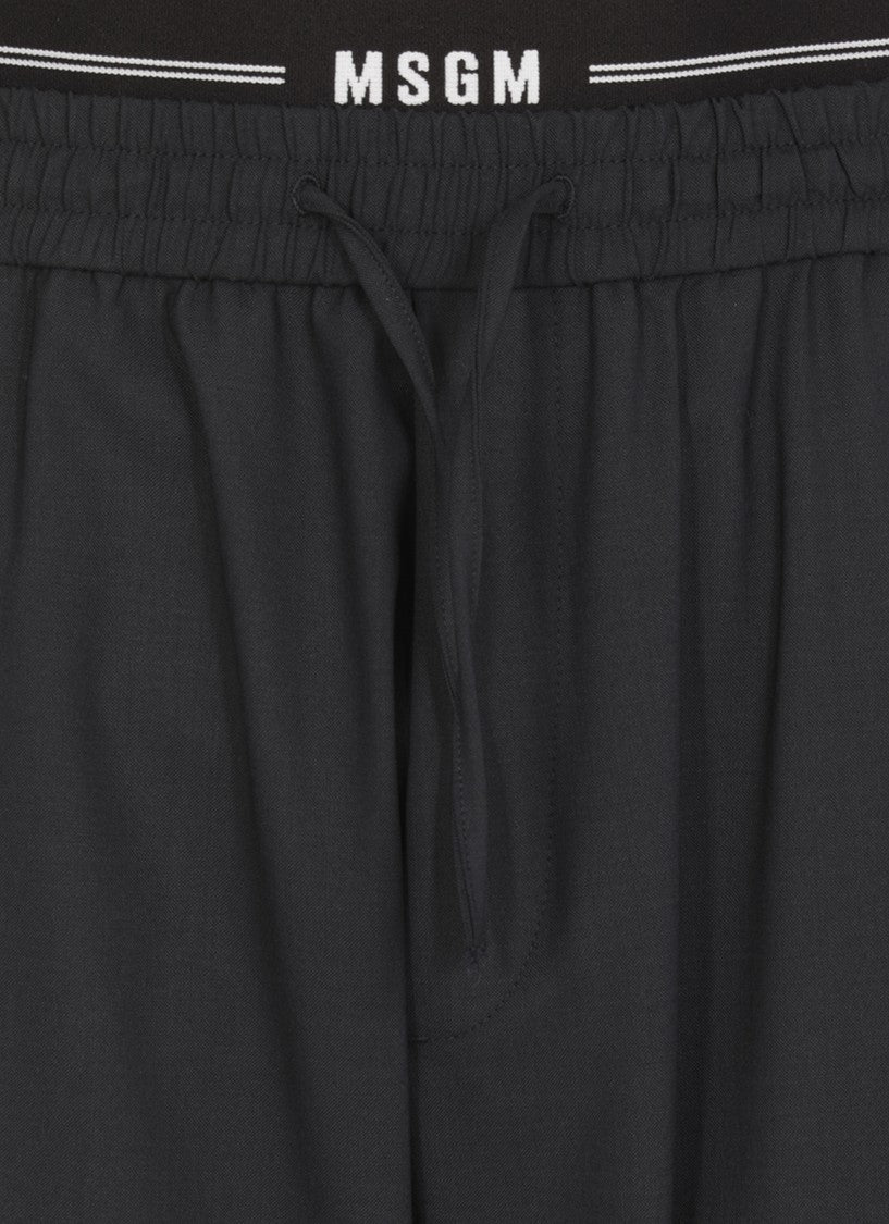 Msgm Blue Wool Pants