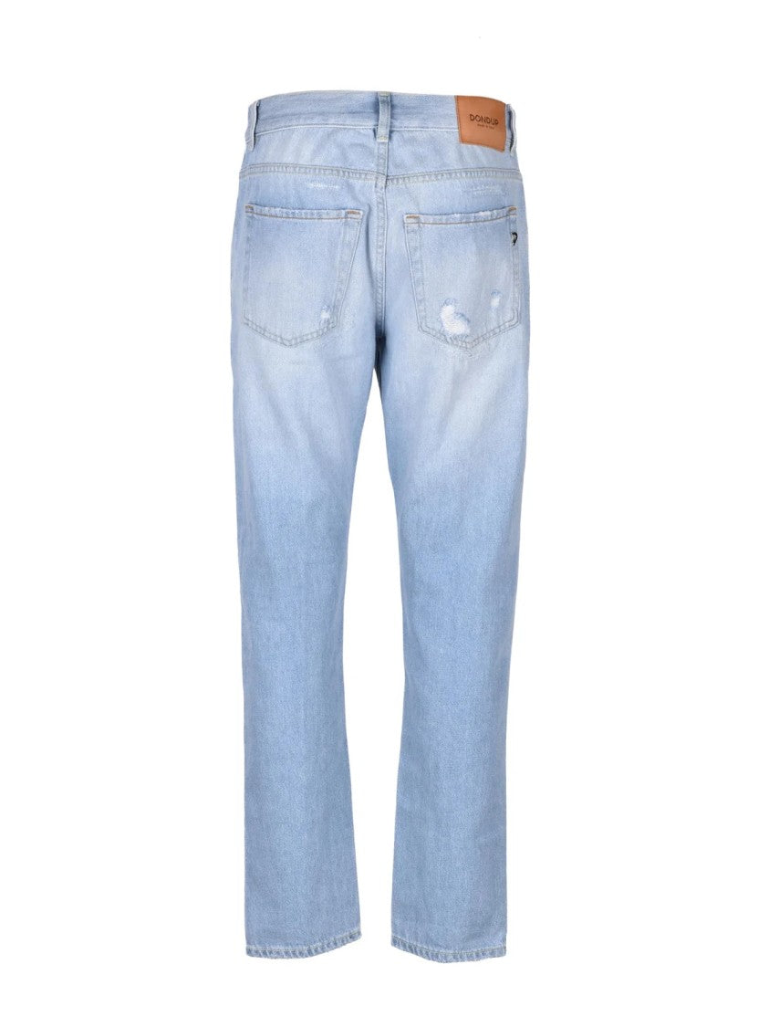 Dondup Mila Light Blue Tapered-Leg Distressed Jeans