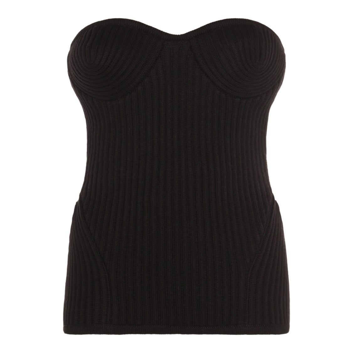 Jean Paul Gaultier Form-Fitting Ribbed Strapless Bodysuit With Bustier Design