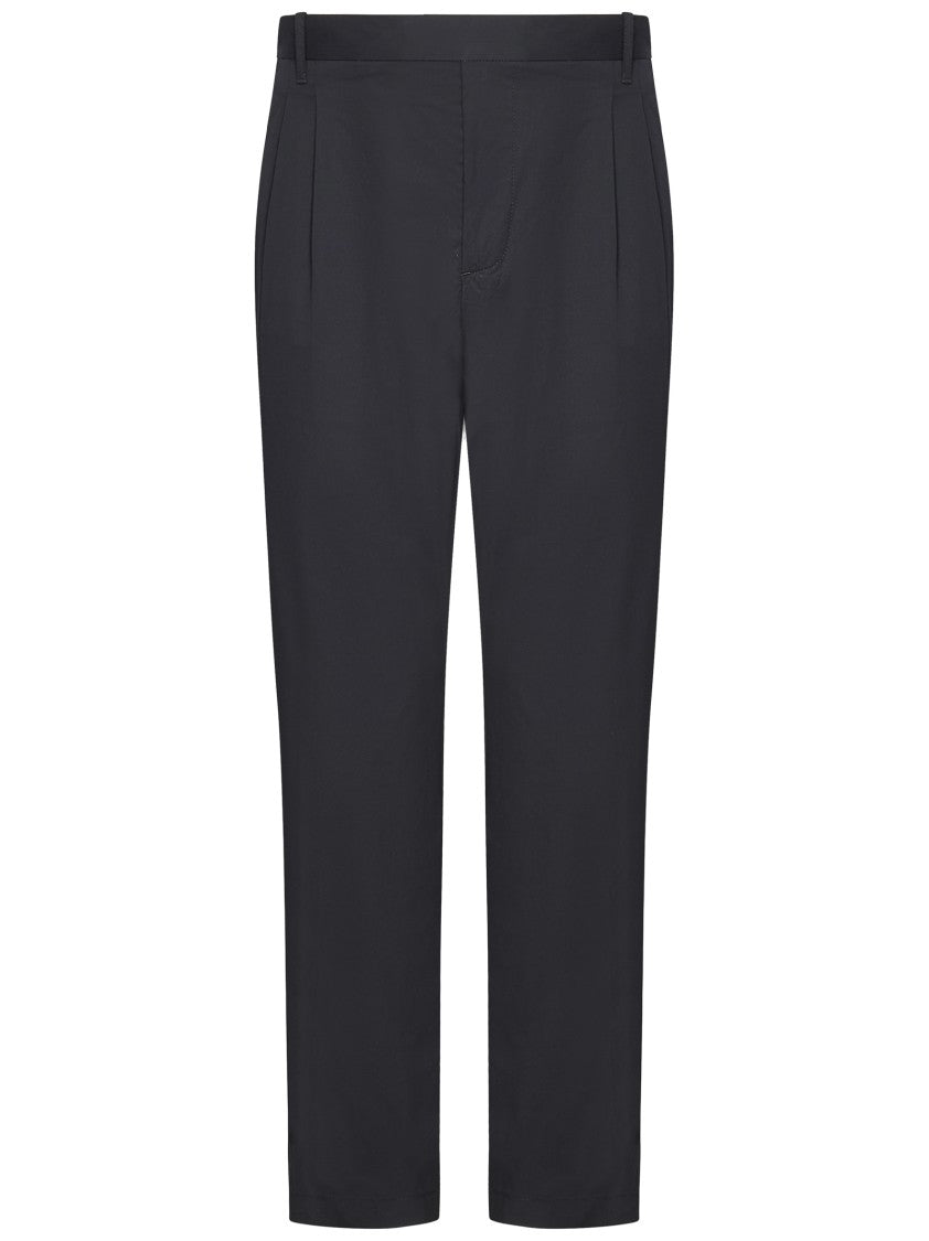 Franzese Collection Double-Pleat Black Trousers With Tailored Silhouette