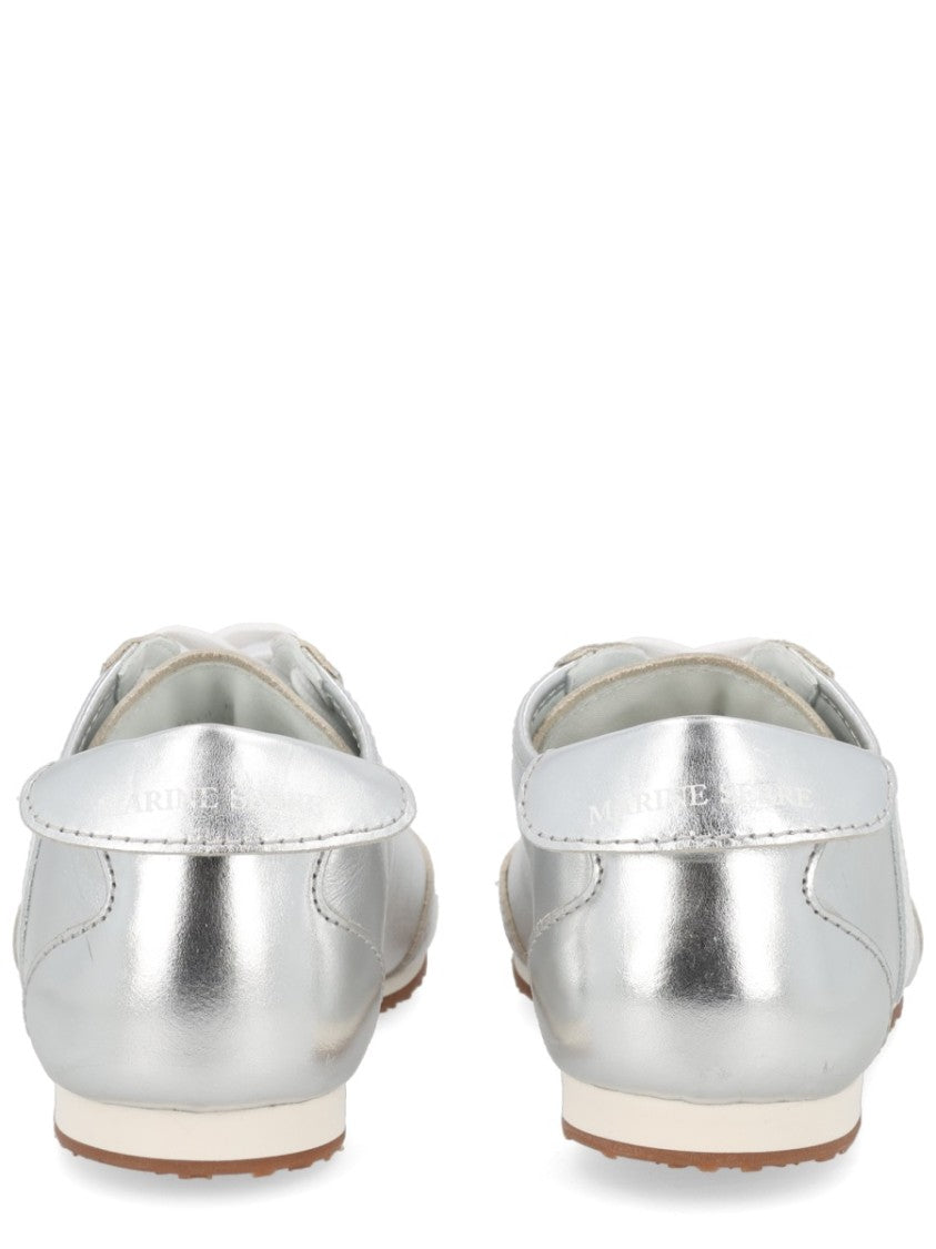 Marine Serre Silver Astra Metallic Leather Sneakers