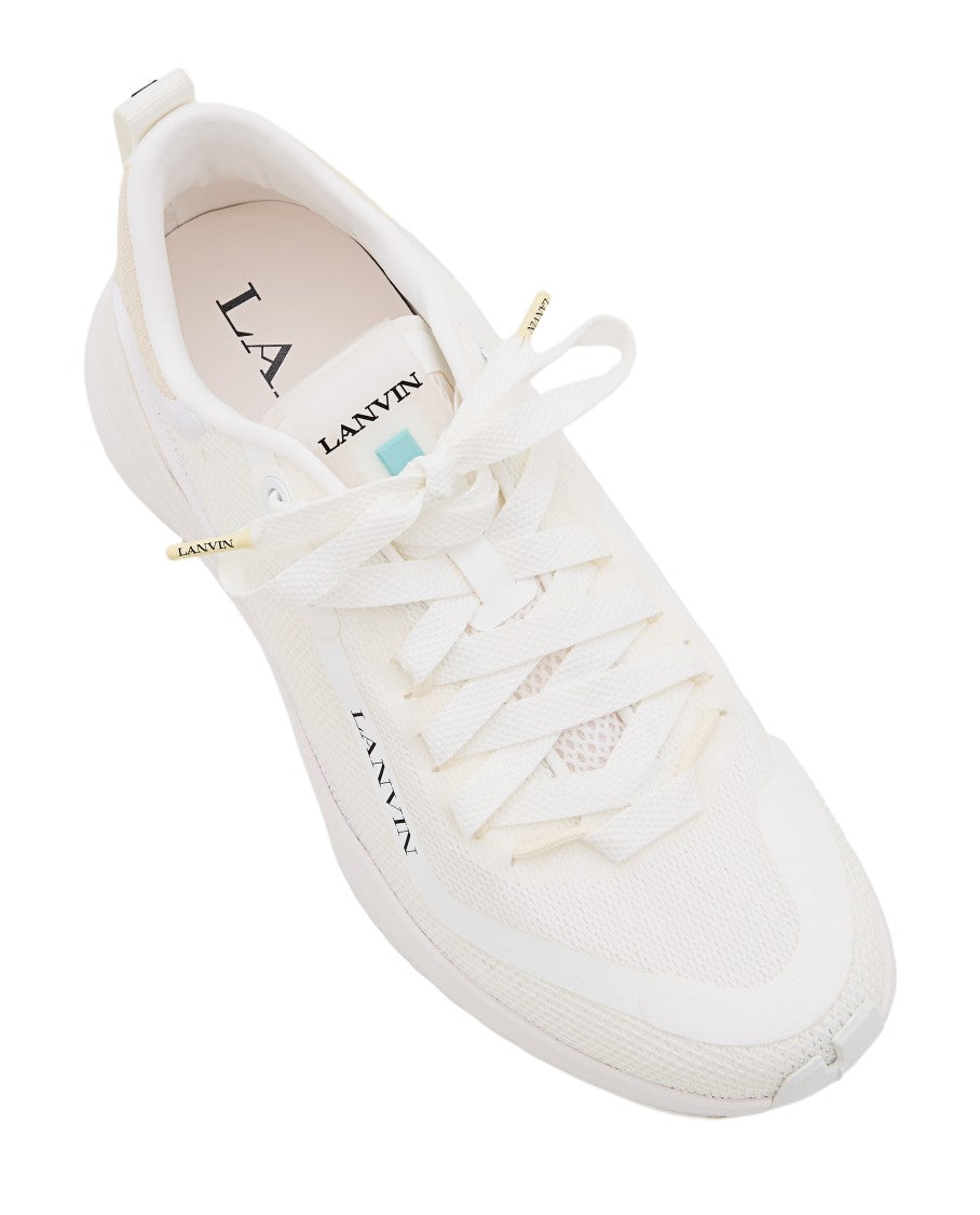 Lanvin Lace-Up Runner Sneakers Crafted From Textile And Leather