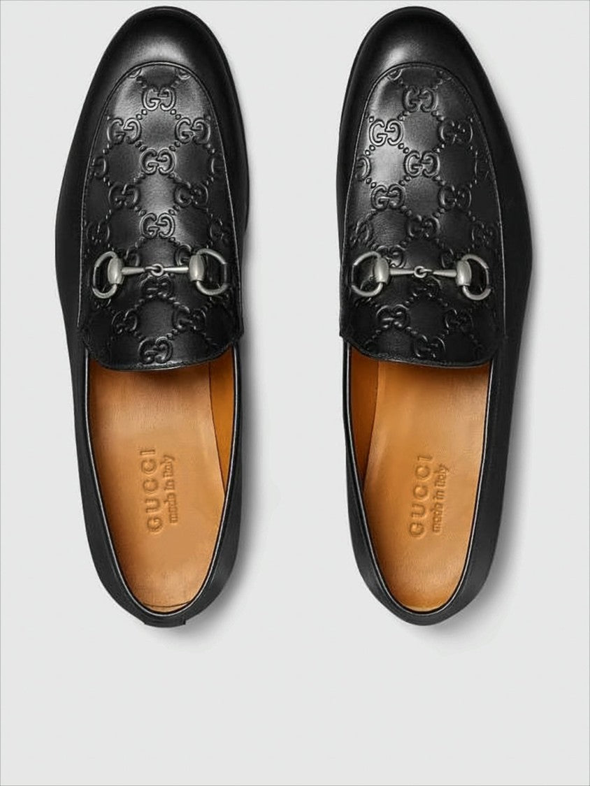 Gucci Black Leather Loafers With Horsebit Detail