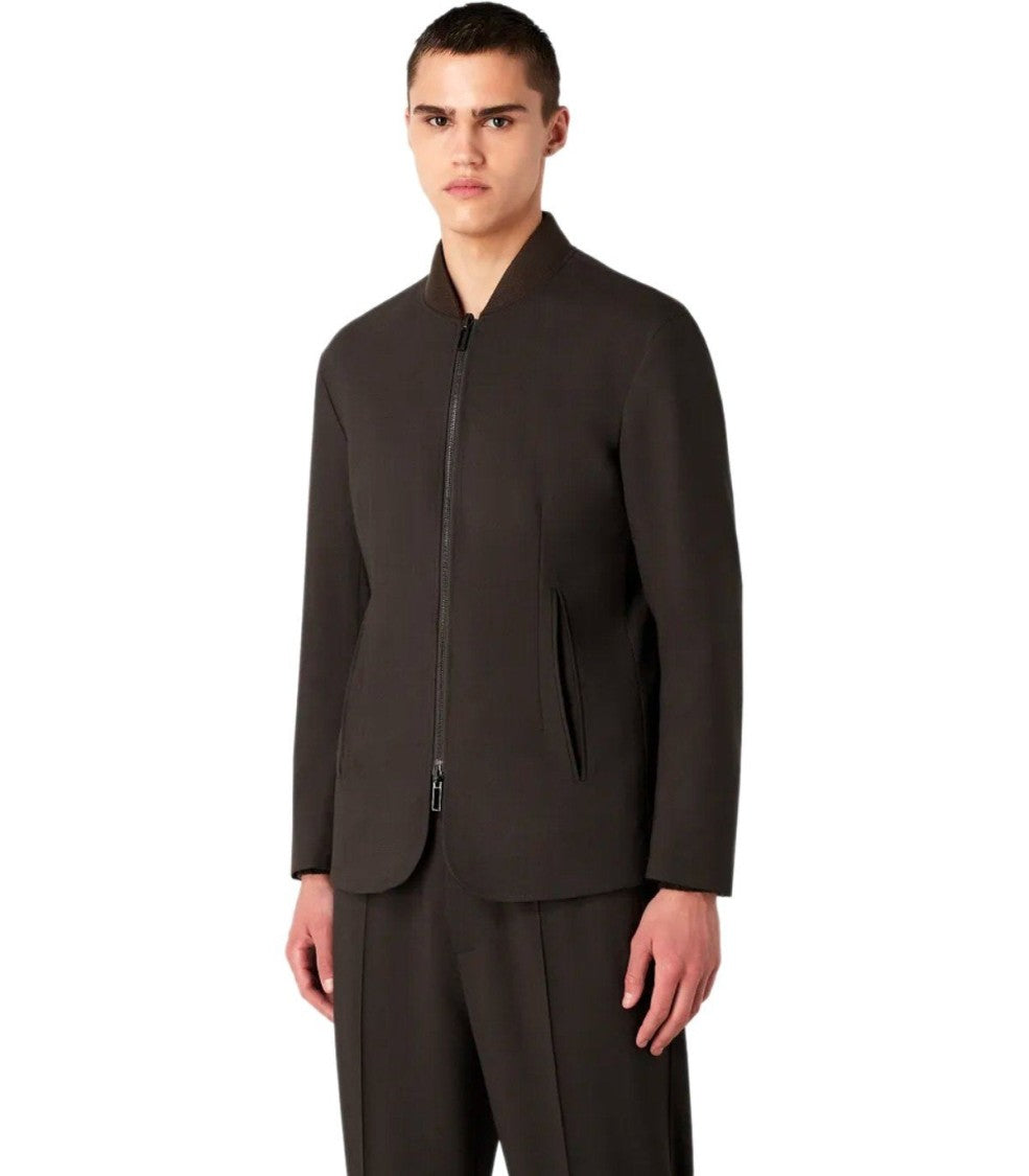 Emporio Armani Brown Blue Reversible Jacket