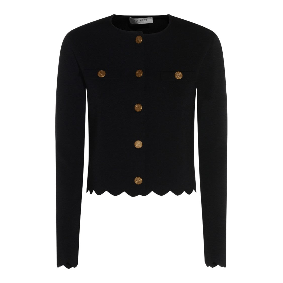 Twin-Set Black Jacket With Round Neckline